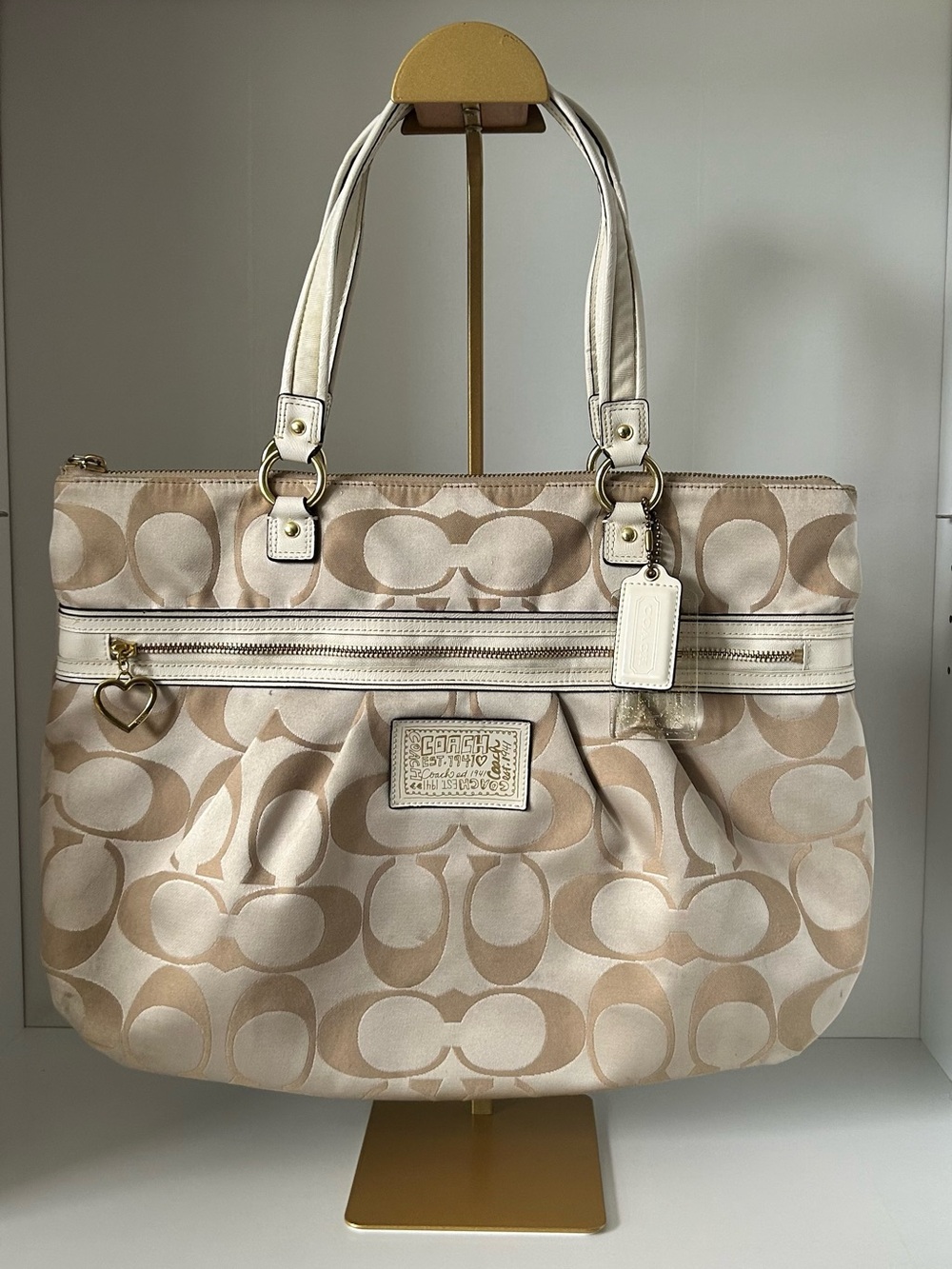Coach “Poppy” Tote with Heart Charm